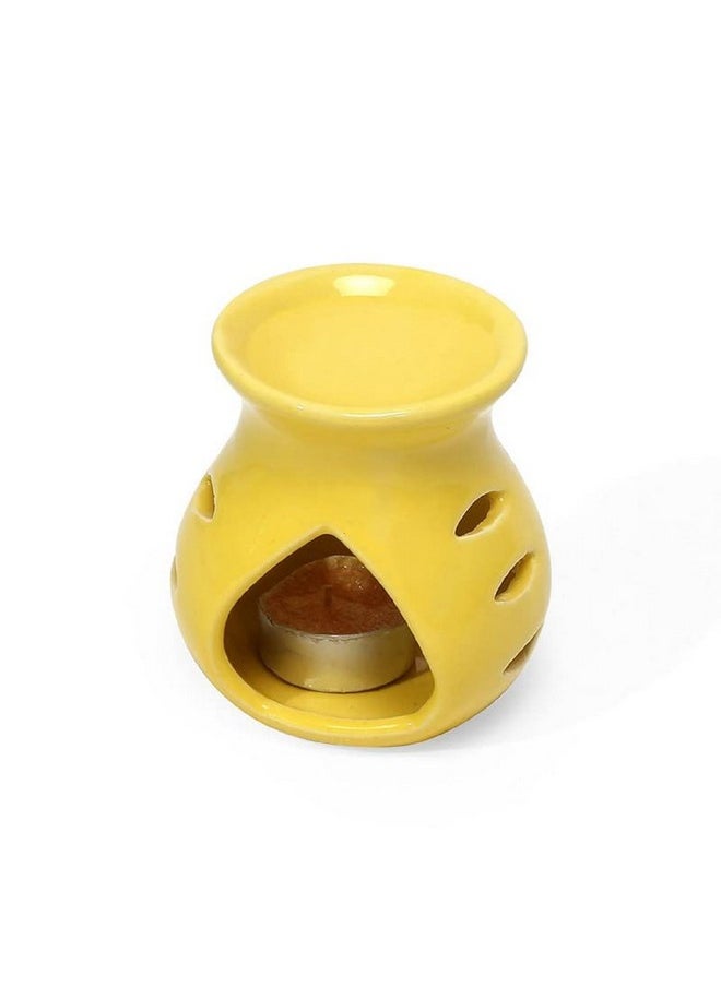 Pure Source India - Pure Source India Ceramic Oil Burner Aroma Diffuser Set of 2 (Red & Yellow) - Image 1