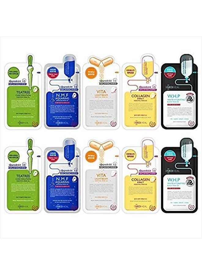 MEDIHEAL أفضل قناع وجه كوري رسمي - قناع وجه شجرة الشاي الأساسي 20 ورقة لعلاج البشرة المهدئة للبثور والتحكم في الزهم لجميع أنواع البشرة مجموعات قيمة مناسبة للبشرة المعرضة لحب الشباب - Image 1