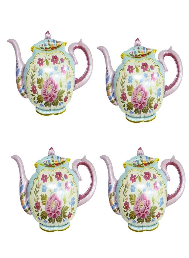 OHLIGEI 4PCS Tea Foil Balloons 35Inch Teapot Aluminum Mylar Balloons for Birthday, Bridal, Engagement, Bachelorette, Let's Par Tea Garden Party Decorations - Image 1