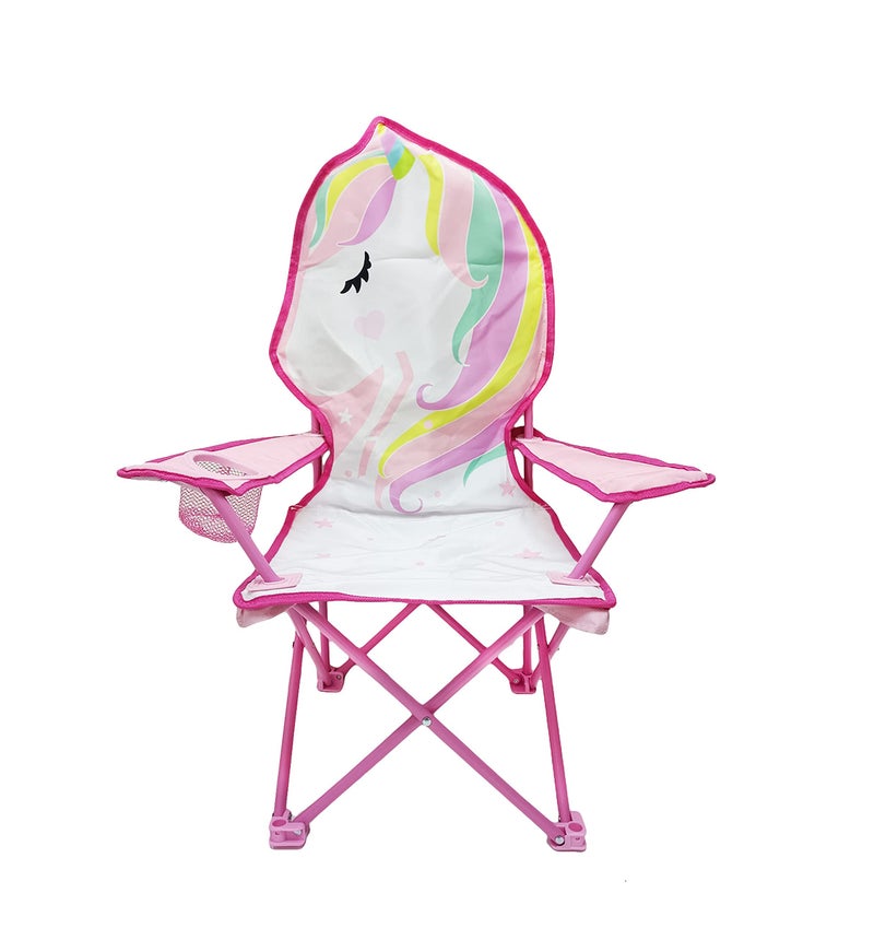 Heritage Kids Childrens Figural Camp Chair White Unicorn HK660145