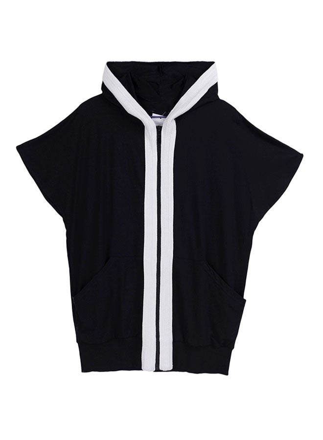 Men's loose short-sleeved hooded cardigan T-shirt  - Image 1
