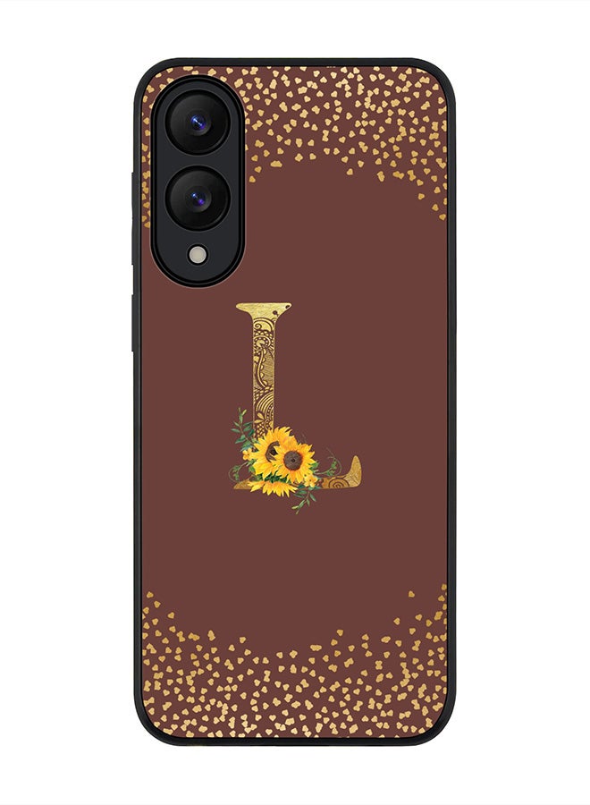 Stylizedd For Samsung Galaxy S25 Edge Case,Slim fit Camera Protection, Shockproof Thin Phone cover  - Custom Floral Monogram - L  (Brown )