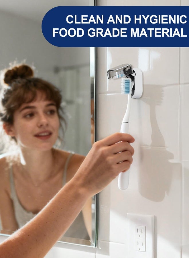 3 Pack Toothbrush Holder With Auto-Close Cover – Waterproof, Dust-Proof Tooth Brush Hanger Rack For Electric Toothbrushes, No Drill Wall-Mounted Toothbrushes Organizer - Image 4