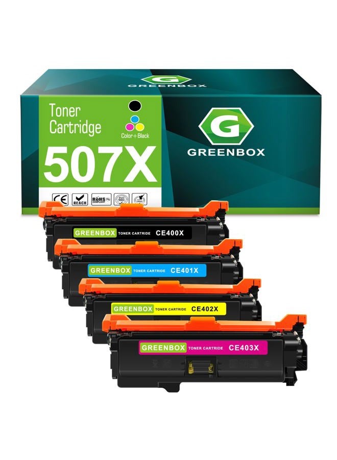 GREENBOX Compatible Toner Cartridge Replacement for HP 507X 507A CE400X CE400A for HP Laserjet Enterprise M551n M551dn M551xh M570dw M570dn M575c M575dn Printer (1 Black 1 Cyan 1 Magenta 1 Yellow) - Image 1