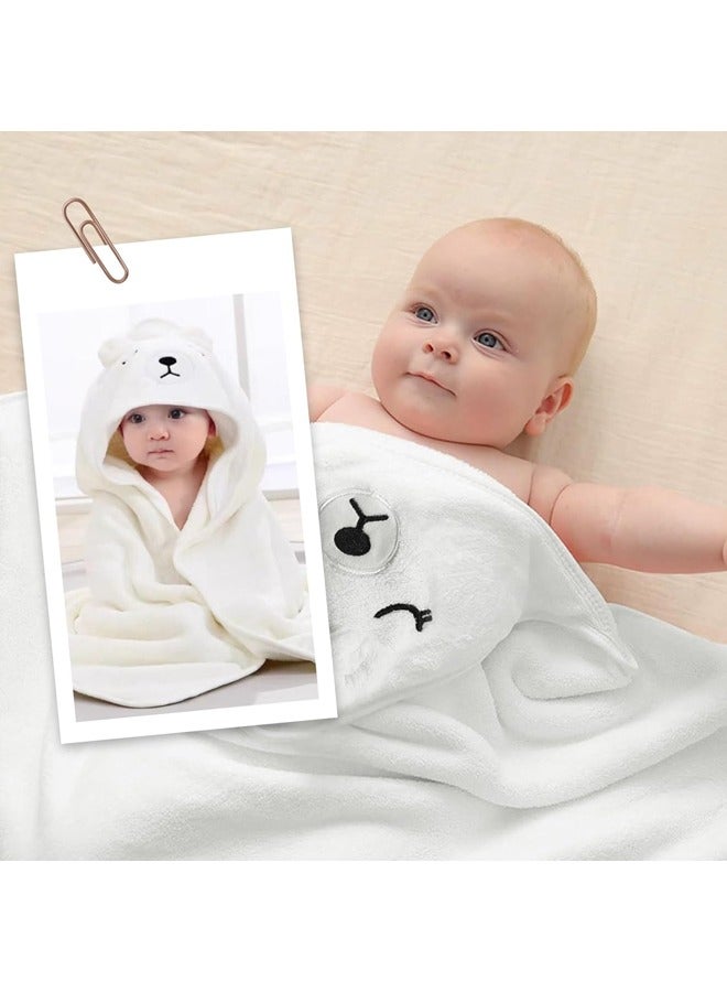 فيفيدوراد منشفة أطفال بغطاء للرأس، مناشف حمام أطفال، فائقة النعومة وسميكة منشفة حمام قطنية للمواليد الجدد، منشفة كبيرة ماصة للأطفال الصغار من الأولاد والبنات - قطن 100% للمواليد الجدد والرضع والأطفال الصغار - مقاس كبير 32 × 32 بوصة - Image 3