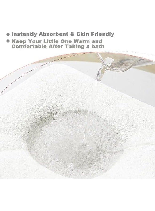 فيفيدوراد منشفة أطفال بغطاء للرأس، مناشف حمام أطفال، فائقة النعومة وسميكة منشفة حمام قطنية للمواليد الجدد، منشفة كبيرة ماصة للأطفال الصغار من الأولاد والبنات - قطن 100% للمواليد الجدد والرضع والأطفال الصغار - مقاس كبير 32 × 32 بوصة - Image 5