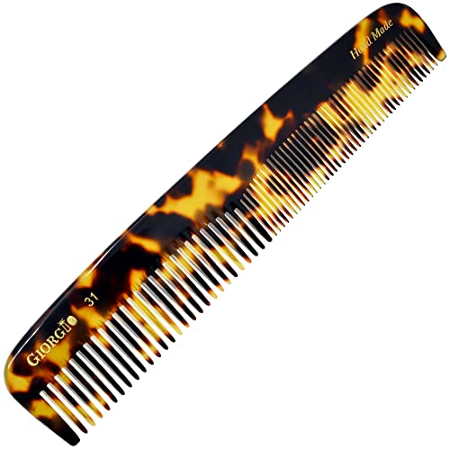 Giorgio G31 Fine Tooth and Wide Tooth,Hair Comb - Hair Styling Comb for Men, Grooming Hair Combs for Women, Mens Beard Care Combs for Detangling and Styling - Handmade Saw-Cut and Hand Polished - Image 1