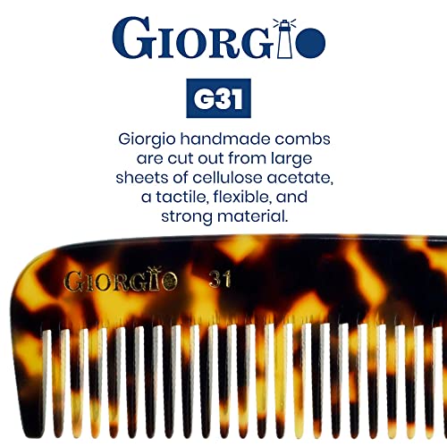 Giorgio G31 Fine Tooth and Wide Tooth,Hair Comb - Hair Styling Comb for Men, Grooming Hair Combs for Women, Mens Beard Care Combs for Detangling and Styling - Handmade Saw-Cut and Hand Polished - Image 5