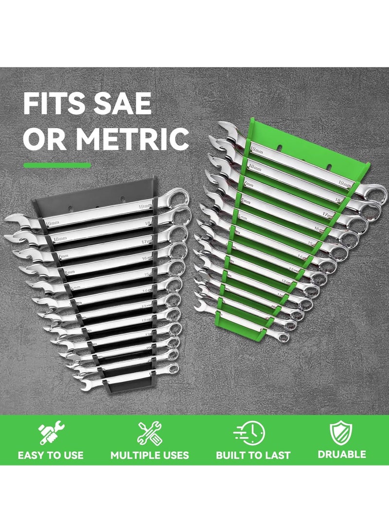 Bukela 2Pack Magnetic Wrench Organizer wrench rack Tool Trays, Premium Quality Wrench Holder SAE(1/4" - 1/16") and Metric(6mm-24mm)  - Image 5