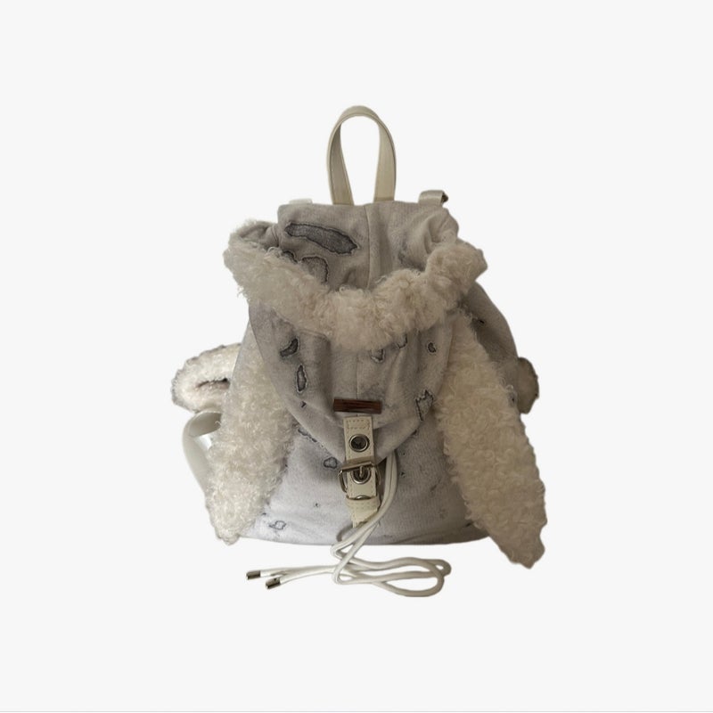 Cute Fluffy Rabbit Ears Backpack for Women, Large Capacity, 2025 Fall/Winter - Image 5