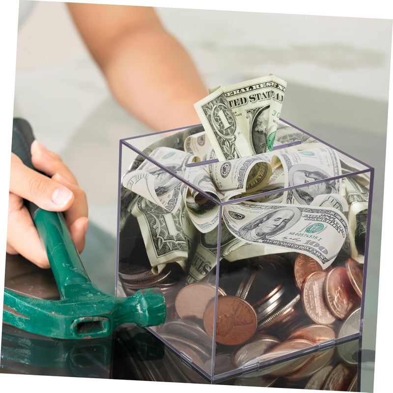 TPGP Toyvian Clear Acrylic Piggy Bank - Transparent Money Saving Container for Kids and Adults - Image 3