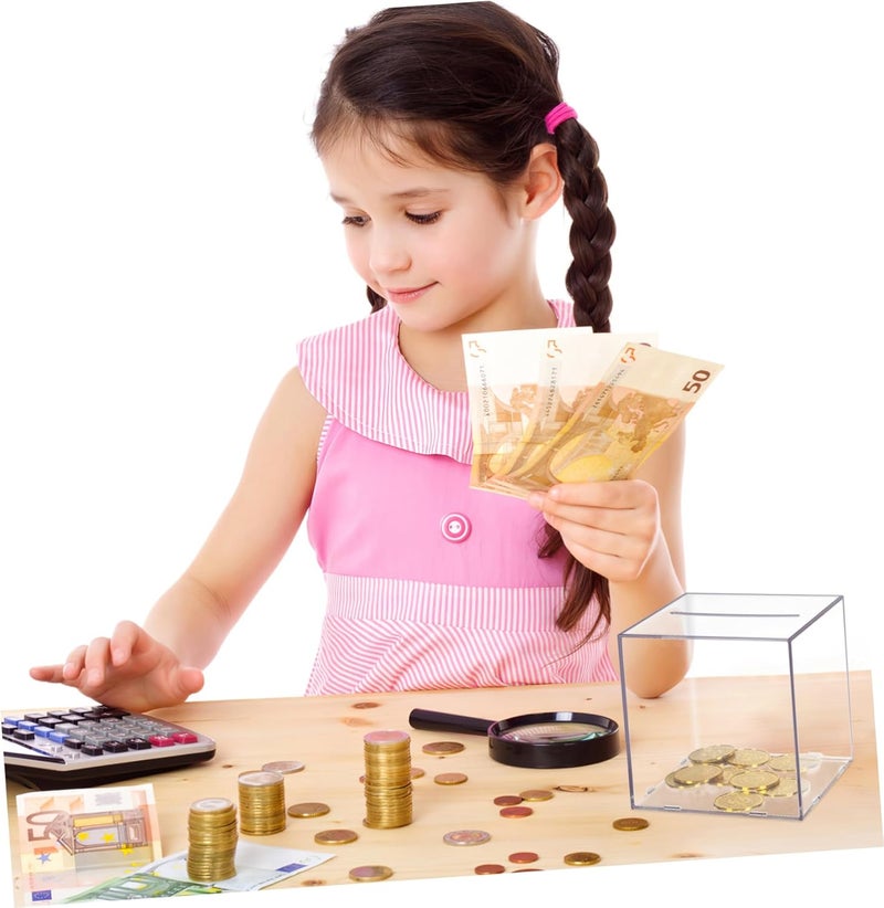 TPGP Toyvian Clear Acrylic Piggy Bank - Transparent Money Saving Container for Kids and Adults - Image 2