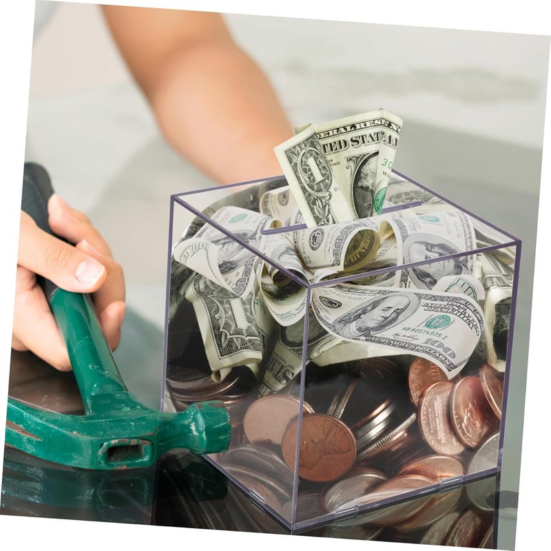 TPGP Toyvian Clear Acrylic Piggy Bank - Transparent Money Saving Container for Kids and Adults - Image 5