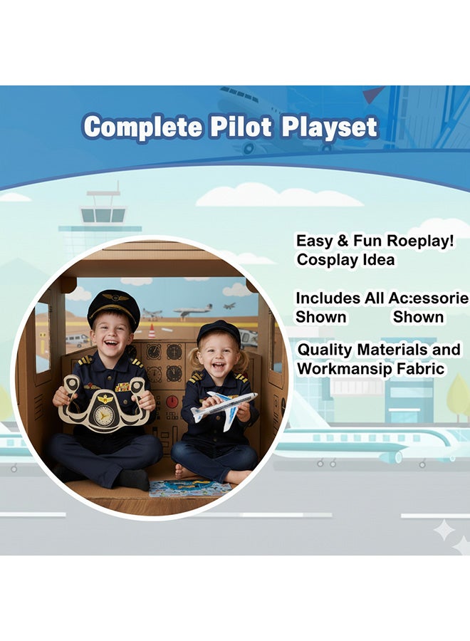 Toyland زي كابتن الطيار للأطفال – مجموعة ملابس تمثيل قائد الطيران - Image 3