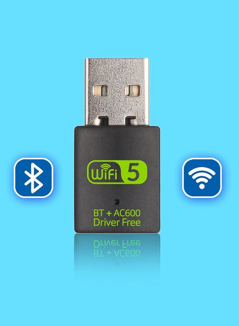 Beauenty 600m dual-band wireless card drive-free 5G high-speed computer WiFi receiver USB Bluetooth wifi 2-in-1 - Image 1