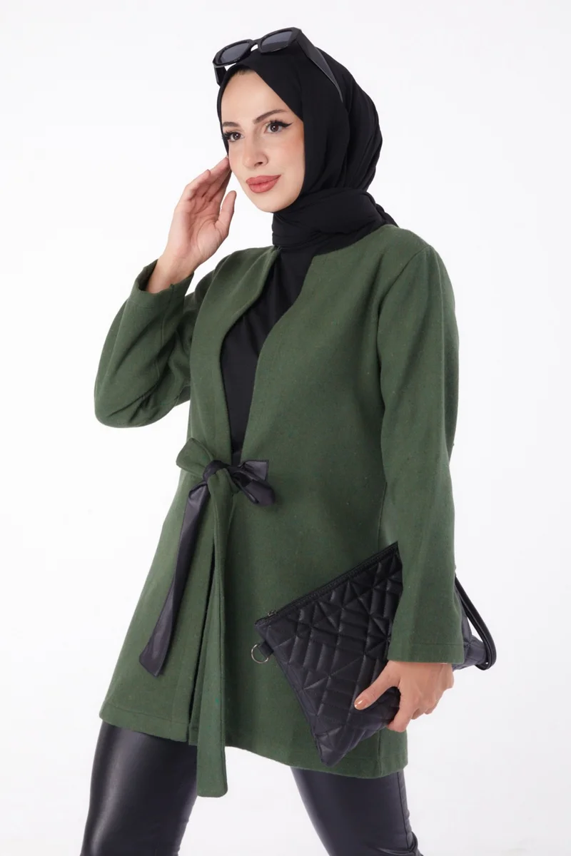 Tofisa Plain Medium Women's Khaki Cashmere Jacket - 13286