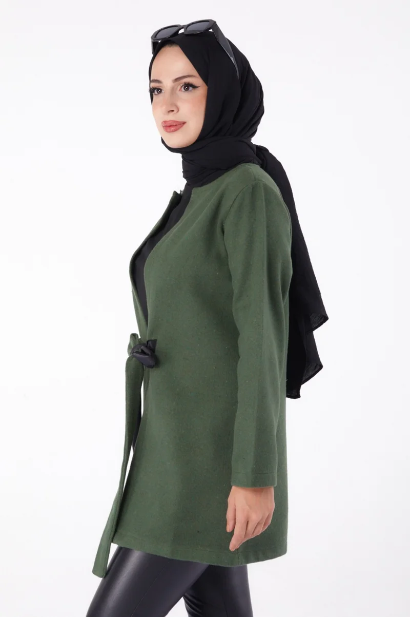 Tofisa Plain Medium Women's Khaki Cashmere Jacket - 13286