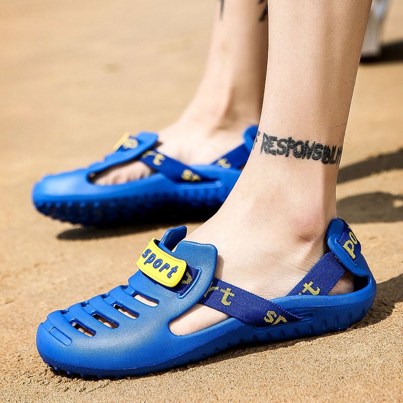 Men's Beach Shoes, Summer Outdoor Plus Size Slippers, Openwork  Sandals