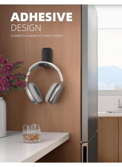 Lamicall Headphone Stand Sticky Headset Hanger Adhesive Headphone Holder Hook Mount Headset Stand Holder Clip Under Desk Earphone Clamp For Airpods Max Hyperx Sennheiser Black  - Image 3