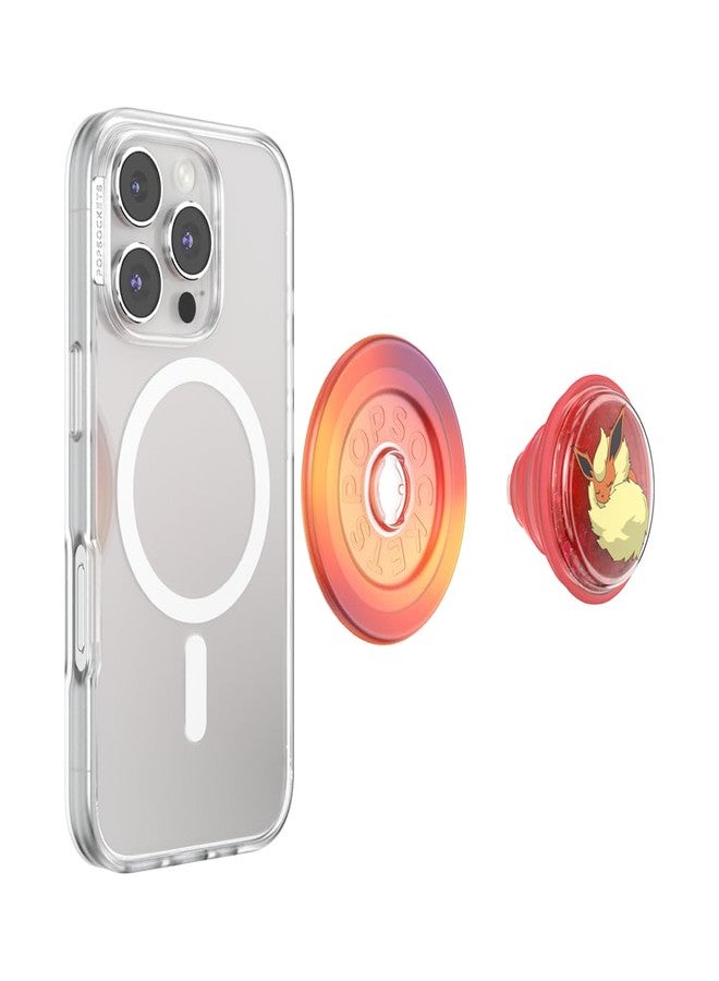 PopSockets Phone Grip for MagSafe with Kickstand, Magnetic Stand, Swappable Top, Secure Hold for iPhone MagSafe Cases, Phone & Tablet Grip, Pokemon - Tidepool Squishy Sleepy Flareon - Image 4