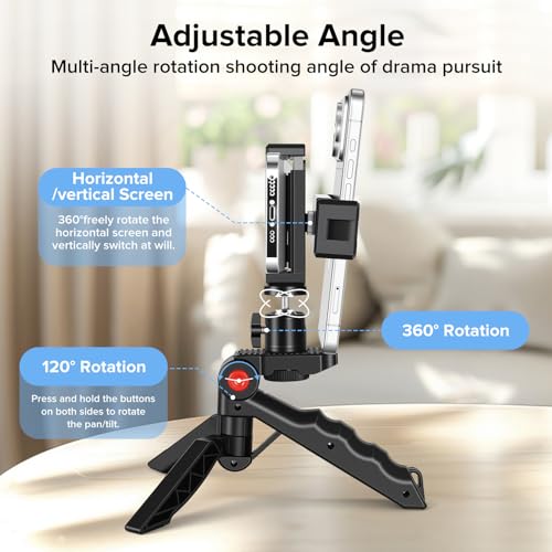 Heliora Teleprompter Kit for iPhone & Android (with Tripod), Double Phone Holder for Video Recording, Easy Storage and Transport for Vlogging, YouTube, Live Streaming, TikTok - Image 4