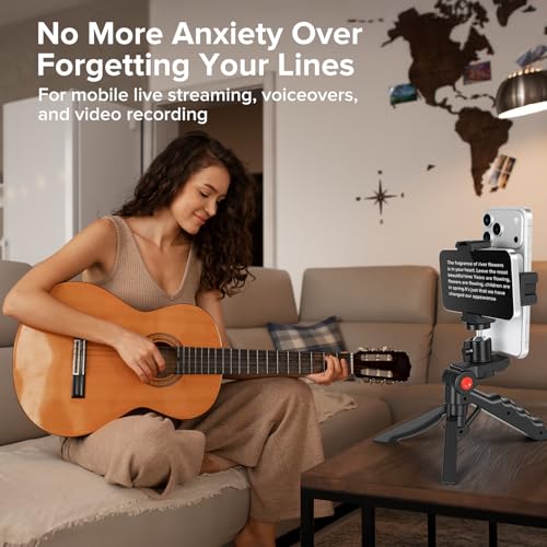 Heliora Teleprompter Kit for iPhone & Android (with Tripod), Double Phone Holder for Video Recording, Easy Storage and Transport for Vlogging, YouTube, Live Streaming, TikTok - Image 3