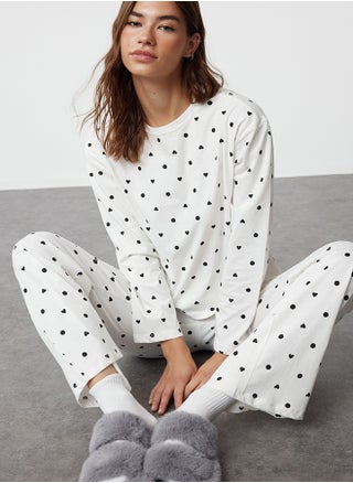 Ecru 100% Cotton Polka Dot and Heart Patterned Knitted Pajama Set THMAW25PT00039 - pzsku/ZB6543BCA06C975F28960Z/45/_/1730941022/187698a5-6a3d-4ea6-a14e-3aa931c6a69d