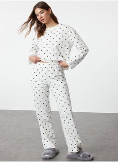 Ecru 100% Cotton Polka Dot and Heart Patterned Knitted Pajama Set THMAW25PT00039 - pzsku/ZB6543BCA06C975F28960Z/45/_/1730941026/0f2365b8-f565-4ec5-96d8-385abd78b586