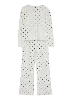 Ecru 100% Cotton Polka Dot and Heart Patterned Knitted Pajama Set THMAW25PT00039 - pzsku/ZB6543BCA06C975F28960Z/45/_/1730941028/e48afc0f-f710-4231-9d84-e888012e5f8b