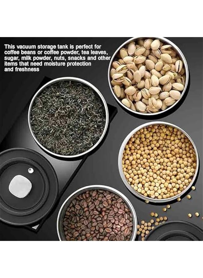 هوكور علبة قهوة من بوكسونج، برطمان من الستانلس ستيل مع مضخة تفريغ الهواء، حاوية تخزين محكمة الغلق، حاوية قهوة محكمة الغلق، علبة تخزين حبوب القهوة (1100 مل) - Image 4