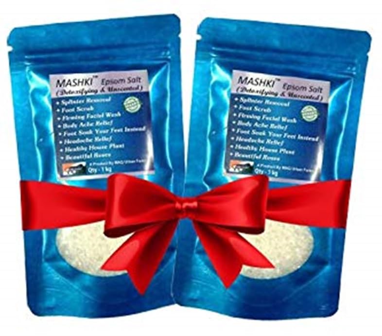 MASHKI Epsom Salt  Magnesium Sulphate For Relaxation Muscle Relief Relives Aches  Pain For Bathing  1 kg x 2 nos 2 - Image 1