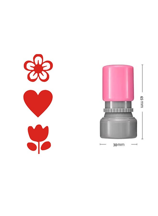 Realfrog Teacher Self Inking Stamps, Cartoon Flower Reward Stamps Praise Stickers Teacher Motivational Comments Stamp (Random shell)  - Image 5