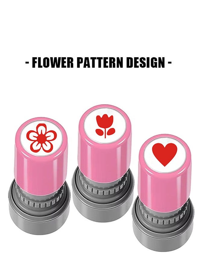 Realfrog Teacher Self Inking Stamps, Cartoon Flower Reward Stamps Praise Stickers Teacher Motivational Comments Stamp (Random shell)  - Image 4