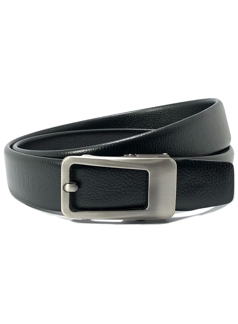 Classic Milano Men's Belt with Automatic Buckle - Stylish Faux Leather Belt for Men in Black, Ideal Gift and Perfect for Casual and Formal Wear - Image 1