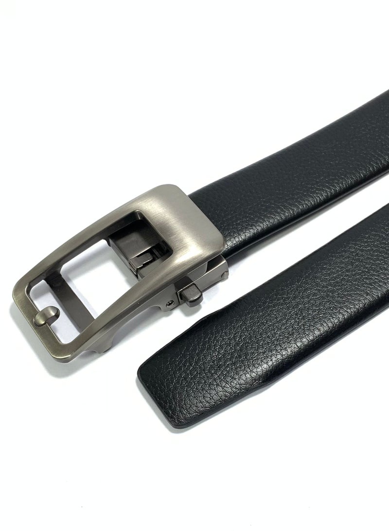 Classic Milano Men's Belt with Automatic Buckle - Stylish Faux Leather Belt for Men in Black, Ideal Gift and Perfect for Casual and Formal Wear - Image 2