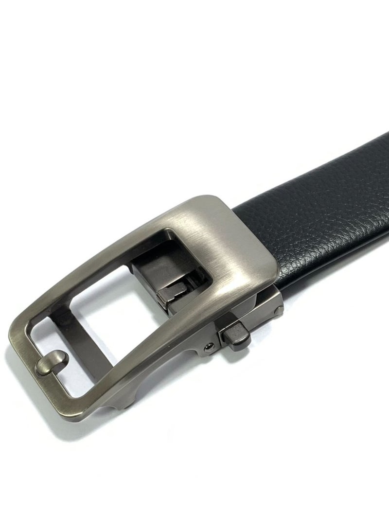 Classic Milano Men's Belt with Automatic Buckle - Stylish Faux Leather Belt for Men in Black, Ideal Gift and Perfect for Casual and Formal Wear - Image 3