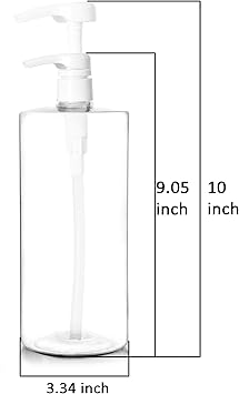 Youngever يوينغيفر 4 عبوات 1000 مل 1 لتر زجاجات شامبو فارغة مع مضخة بلاستيكية أسطوانية - Image 4