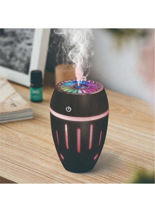 عام مرطب هواء عطري للسيارة، يُضيف الزيوت العطرية، مزود بأضواء ملونة، ومنفذ USB صغير، وسعة 300 مل، وأوضاع رش متعددة، وهيكل خشبي. مناسب للسيارات والمكاتب والمنازل. يُمكن إضافة الزيوت العطرية القابلة للذوبان في الماء (فلتر واحد مُرفق). - Image 5