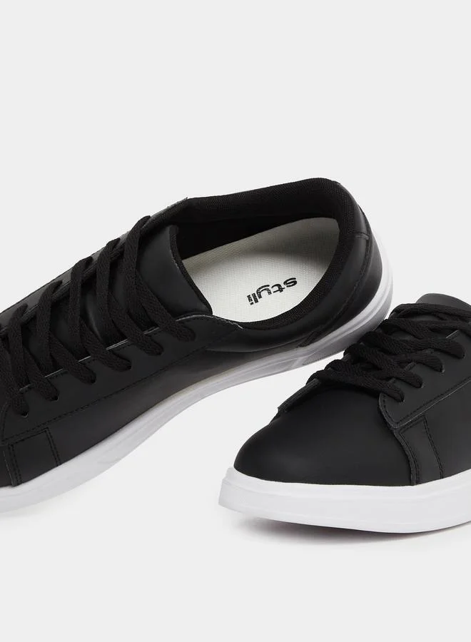 Styli Styli Classic Matte Court Lace Up Sneakers