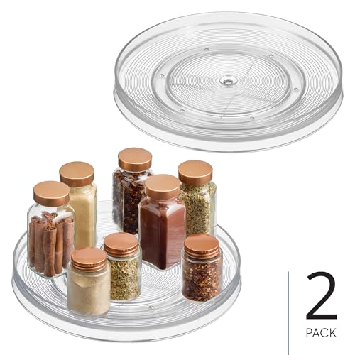 InterDesign iDesign 11-Inch Round Lazy Susan Organizer for Kitchen or Pantry Storage - Set of 2 - Clear - Image 2