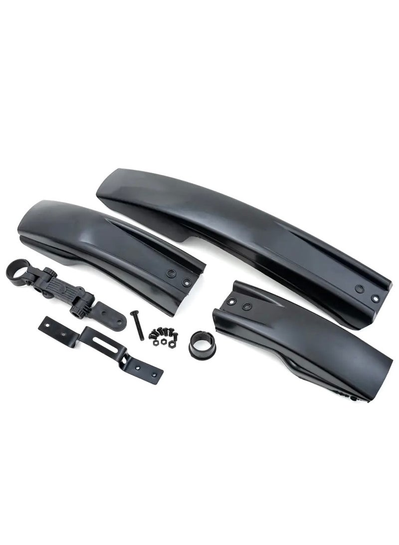 واقي الطين رفارف للدراجة، غطاء مطر كامل سميك وواسع للدراجات الجبلية قابل للتعديل، 3 قطع واقي من الطين مناسب للدراجات الجبلية مقاس 24-28 بوصة (مجموعة واحدة من 3 قطع)