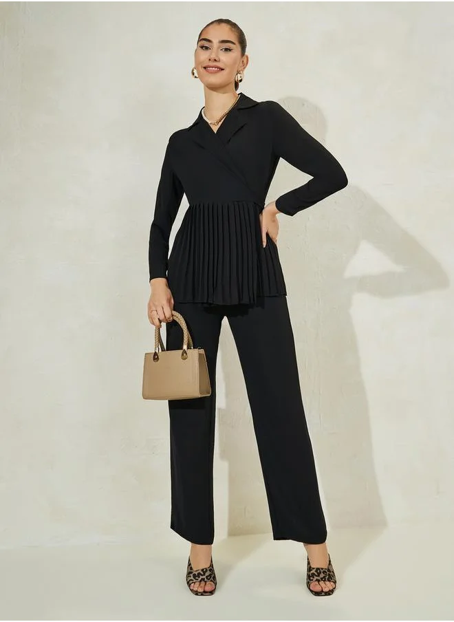 Styli Pleated Blazer & Tailored Pants Co-Ords