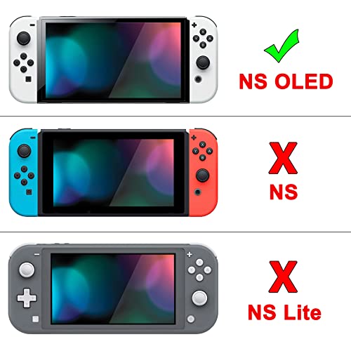 PlayVital ZealProtect Soft Protective Case for Nintendo Switch OLED Flexible Protector Joycon Grip Cover for Nintendo Switch OLED with Thumb Grip Caps ABXY Direction Button Caps Birthday Party - Image 3
