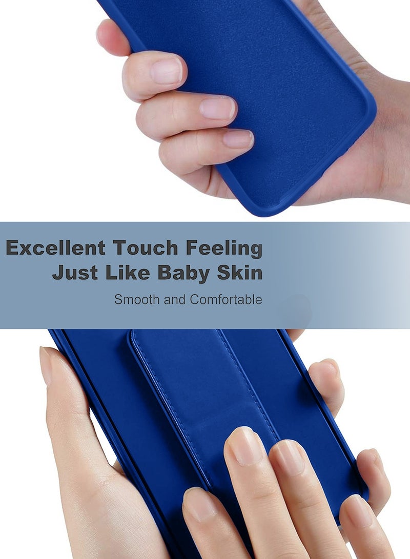 دبليو تيك غطاء حماية بقبضة يد وحامل متعدد مغناطيسي للسيارة ومسند للأصابع لهاتف Honor X9b 5G 2023 أزرق داكن - Image 3