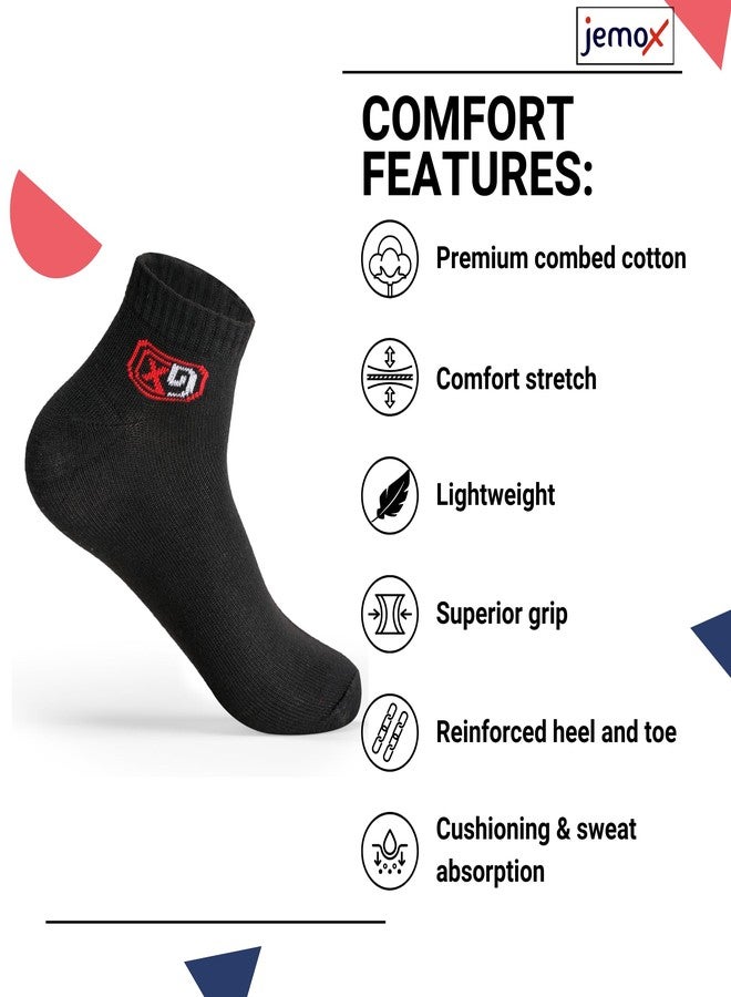 JEMOX Timeless Comfort Plain Ankle Socks - Elevate Your Everyday Multicolour(Free Size) (7) - Image 2