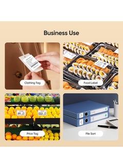 General Barcode Label Printer B1 Inkless Label Maker with Tape, Bluetooth Sticker Printer 2 Inch for Food Baking Office Organisation Small Business Label Printer, Blue  - Image 4