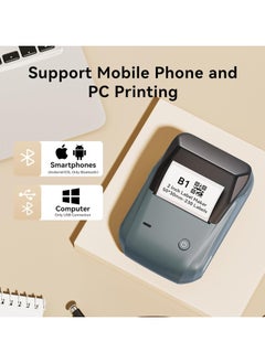 General Barcode Label Printer B1 Inkless Label Maker with Tape, Bluetooth Sticker Printer 2 Inch for Food Baking Office Organisation Small Business Label Printer, Blue  - Image 5