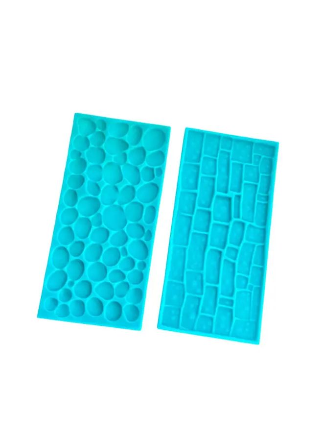 6Pcs Fondant Impression Mat Set Stone Flower Bark Patterns Cake Decorating Tools - Image 4