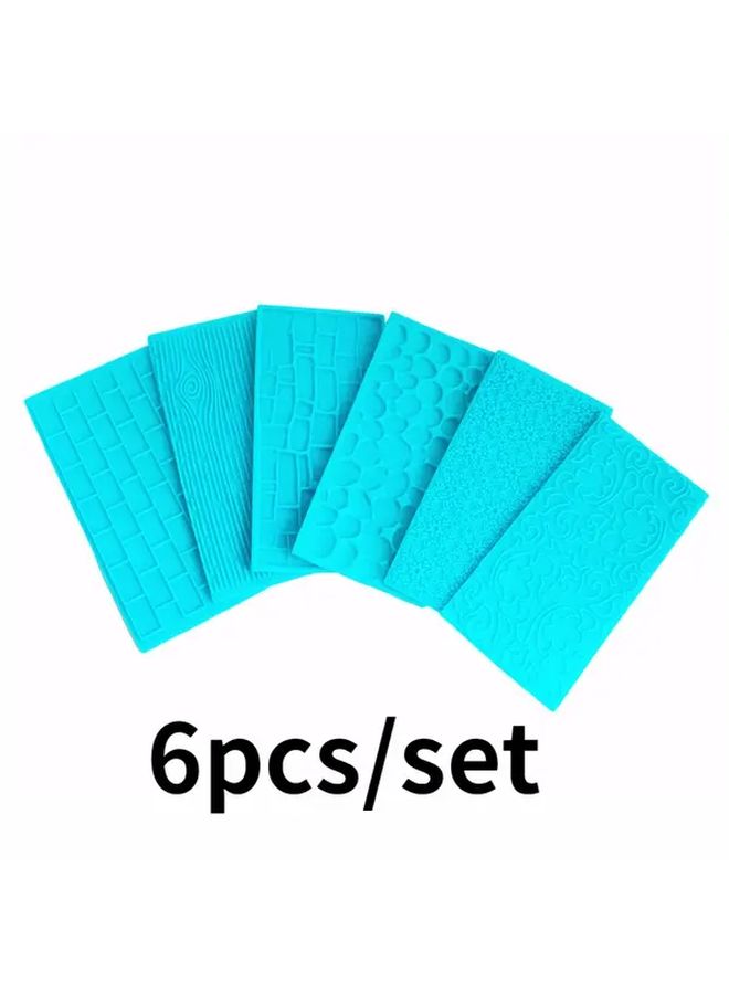 6Pcs Fondant Impression Mat Set Stone Flower Bark Patterns Cake Decorating Tools - Image 2