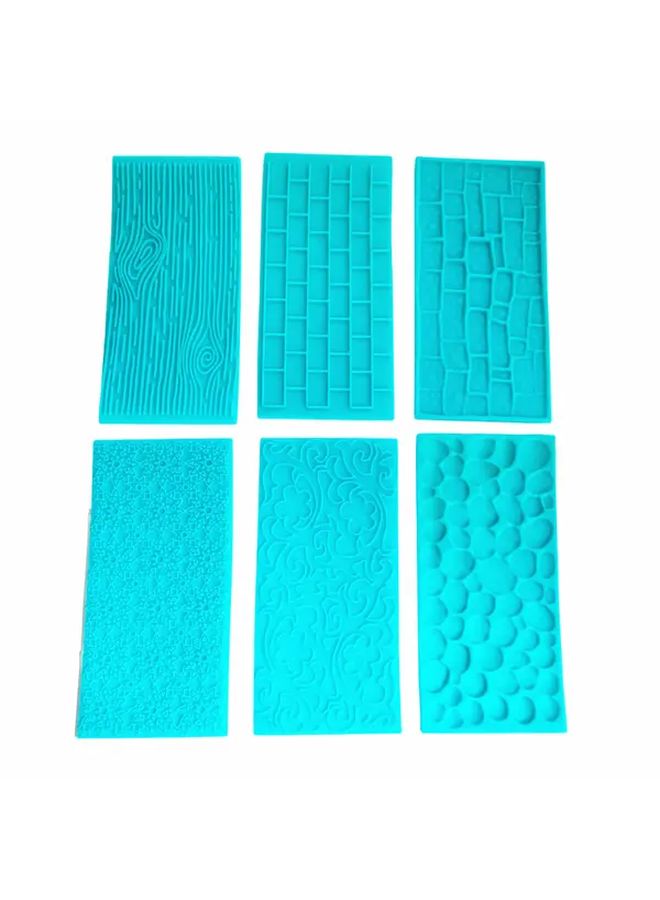 6Pcs Fondant Impression Mat Set Stone Flower Bark Patterns Cake Decorating Tools - Image 3